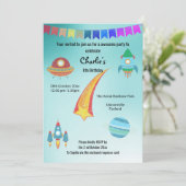 宇宙テーマアクアスター誕生日 招待状 (スタンド正面)