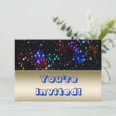 宇宙テーマパーティー | 誕生日 招待状 (スタンド正面)