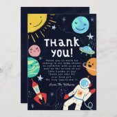 宇宙テーマベビーシャワー サンキューカード (正面/裏面)