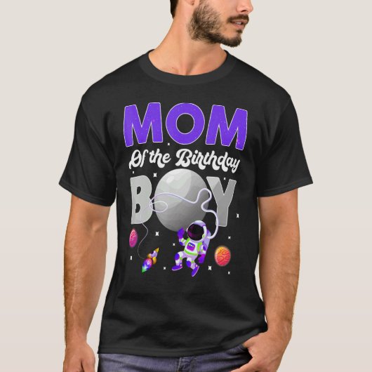 宇宙テーママママムオブザ誕生日宇宙飛行士ボーイ Tシャツ (正面)