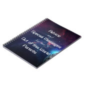 宇宙テーマメッセージおよびアドバイスノート ノートブック (左側)