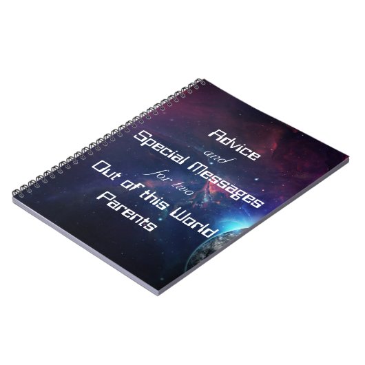 宇宙テーマメッセージおよびアドバイスノート ノートブック (左側)