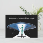 宇宙テーマ企業の/大人パーティーのカスタマイズ 招待状 (スタンド正面)