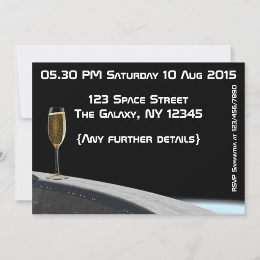 宇宙テーマ企業の/大人パーティーのカスタマイズ 招待状 (裏面)