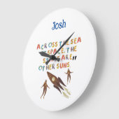 宇宙テーマ子供部屋デコール ラージ壁時計 (傾斜)