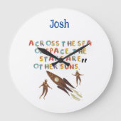 宇宙テーマ子供部屋デコール ラージ壁時計 (正面)