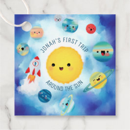 宇宙テーマ宇宙ロケット第1誕生日 フェイバータグ