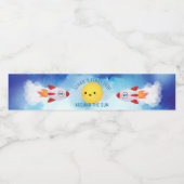 宇宙テーマ宇宙ロケット第1誕生日 ペットボトルラベル (シングルラベル)