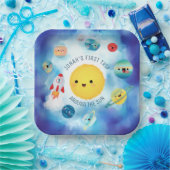 宇宙テーマ宇宙ロケット第1誕生日 ペーパープレート (パーティー)