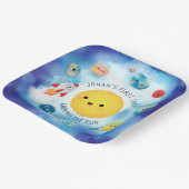 宇宙テーマ宇宙ロケット第1誕生日 ペーパープレート (傾斜あり)