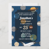 宇宙テーマ誕生日パーティーへの招待 招待状 (正面)