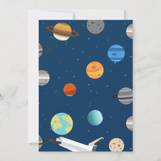 宇宙テーマ誕生日パーティーへの招待 招待状 (裏面)