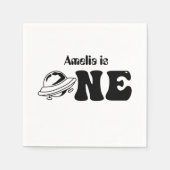 宇宙テーマ1stバースデーカスタムタUFO スタンダードカクテルナプキン (正面)