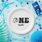 宇宙テーマ1st誕生日UFO ペーパープレート (パーティー)