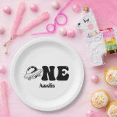 宇宙テーマ1st誕生日UFO ペーパープレート (パーティー)