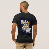 宇宙デザインのブラックTシャツ Tシャツ (裏面フル)