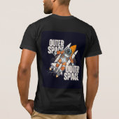 宇宙デザインのブラックTシャツ Tシャツ (裏面)
