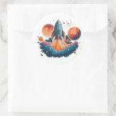 宇宙デザインシール ラウンドシール (バッグ)