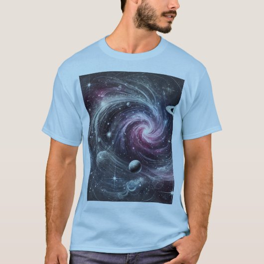 宇宙デザイン宇宙と占星術ファン Tシャツ (正面)