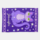 宇宙デザイン猫のパーソナライズな一流の台所タオル キッチンタオル (横)