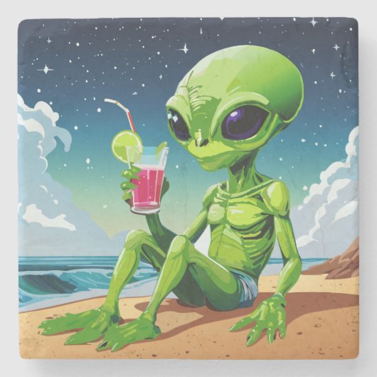 宇宙トラベラーオンザビーチ ストーンコースター (正面)