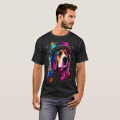 宇宙ドッグ宇宙探査機のビーグル宇宙飛行士 Tシャツ (正面フル)