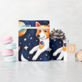 宇宙ドッグ惑星銀河系宇宙 ラッピングペーパー