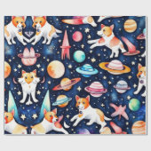 宇宙ドッグ惑星銀河系宇宙 ラッピングペーパー (フラット)