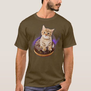 宇宙ドナットキャット飛んでいる子猫ガレー Tシャツ