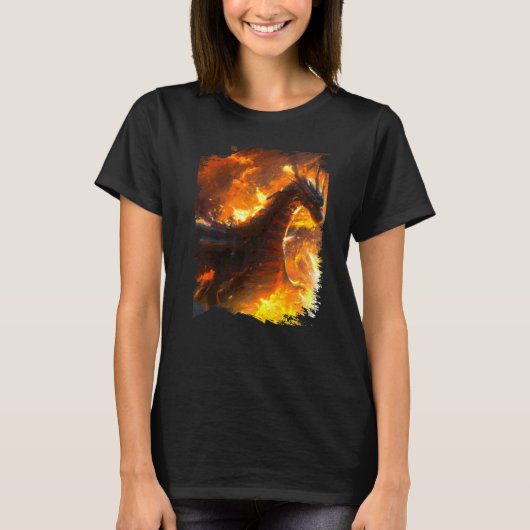 宇宙ドラゴン炎の吐息 Tシャツ (正面)
