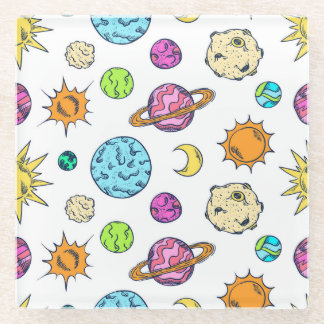 宇宙ドードルズコズミックバックグラウンド ガラスコースター