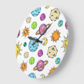 宇宙ドードルズコズミックバックグラウンド ラージ壁時計 (傾斜)