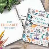 宇宙ドードルパターパーソナライズされたン子スケッチ ノートブック