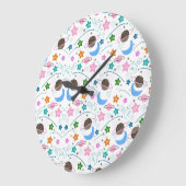 宇宙ドードルパターン ラージ壁時計 (傾斜)