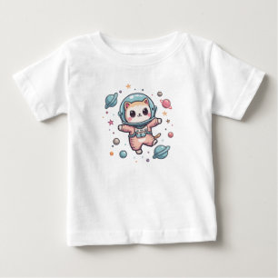 宇宙ニャーナウトかわいいかわいい猫 ベビーTシャツ