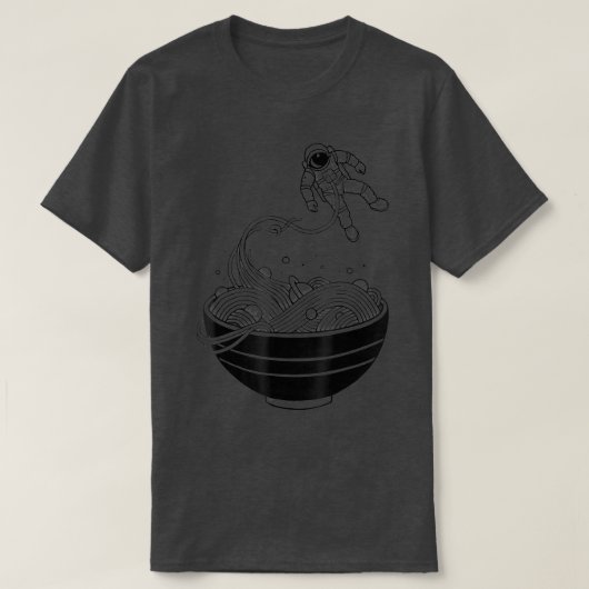 宇宙ニーズ宇宙飛行士ラーメン食べ物アウター Tシャツ (デザイン正面)