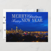 宇宙ニードルクリスマスツリー、シアトルスカイライン シーズンカード (正面/裏面)