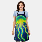宇宙ネオンクラゲ エプロン (着用した状態)