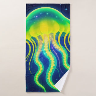 宇宙ネオンクラゲ バスタオル