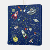 宇宙ネコ迷路ゲー子供へム セラミックオーナメント (左)