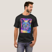 宇宙ネコ+猫+子猫+キャットスタイル13 Tシャツ (正面フル)