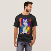 宇宙ネコ+猫+子猫+キャットスタイル3 Tシャツ (正面フル)