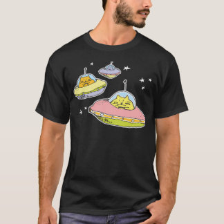 宇宙ネコCats In宇宙Trans Blue Tシャツ