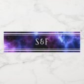 宇宙ネブラパープル銀河系モノグラム ペットボトルラベル (シングルラベル)