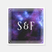 宇宙ネブラパープル銀河系結婚ズ紙 スタンダードカクテルナプキン (正面)