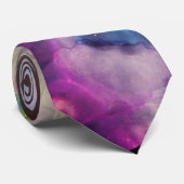 宇宙ネブラピンクブルーイエローアルコールインクアート ネクタイ (ロール)