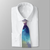 宇宙ネブラピンクブルーイエローアルコールインクアート ネクタイ (タイ)