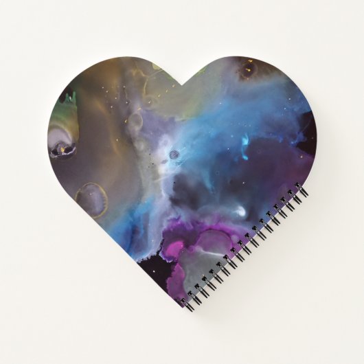 宇宙ネブラピンクブルーイエローアルコールインクアート ノートブック (裏面)