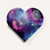 宇宙ネブラピンクブルーイエローアルコールインクアート ノートブック (正面)
