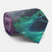 宇宙ネブラピンク、金ゴールドグリーンスターズAlcool ink ネクタイ (ロール)